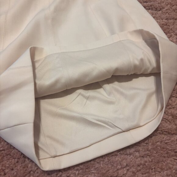 Meshki Maci Crepe Mini Dress Light Beige Fully Lined Womens Size Small - Picture 2 of 9